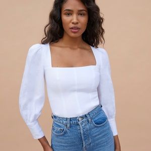 Reformation Stilton Linen Top size 4